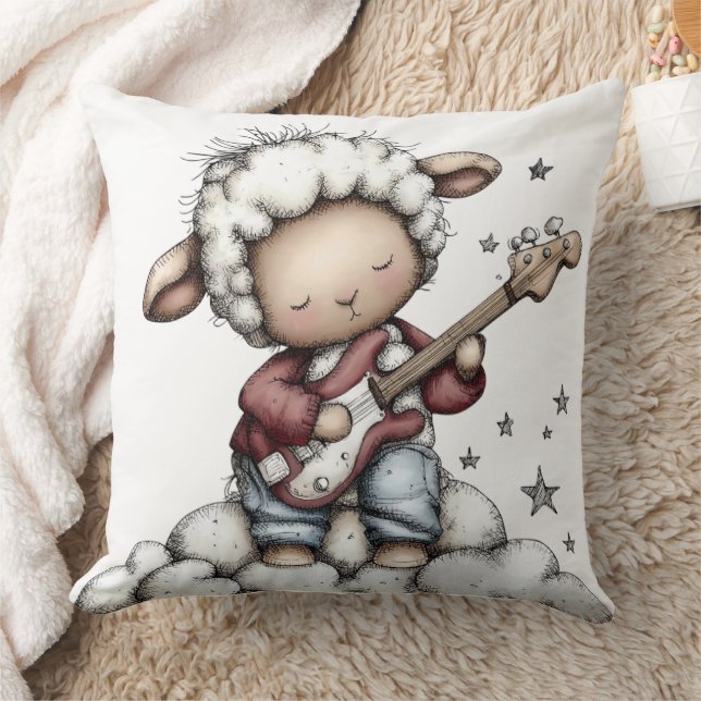 Whimsical Cute Sheep Kudde (Filt)