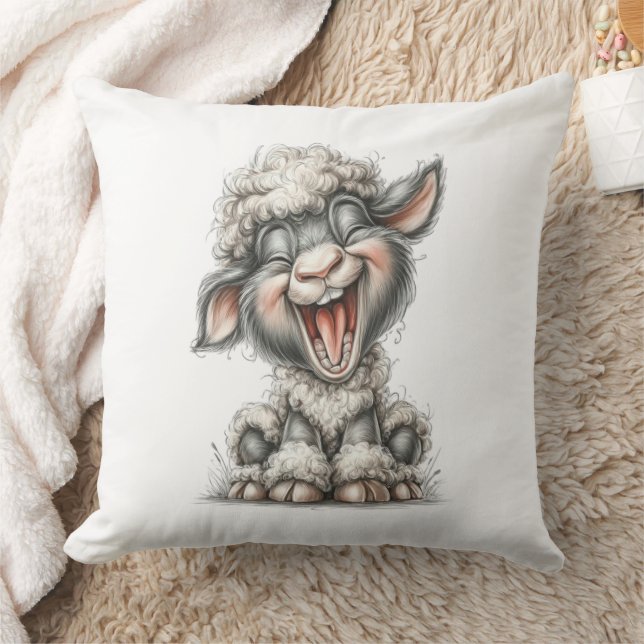 Whimsical Cute Sheep Kudde (Filt)