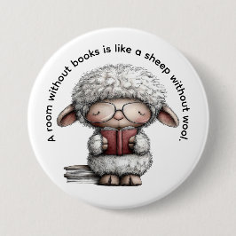 Whimsical Cute Sheep Reading a Book Knapp