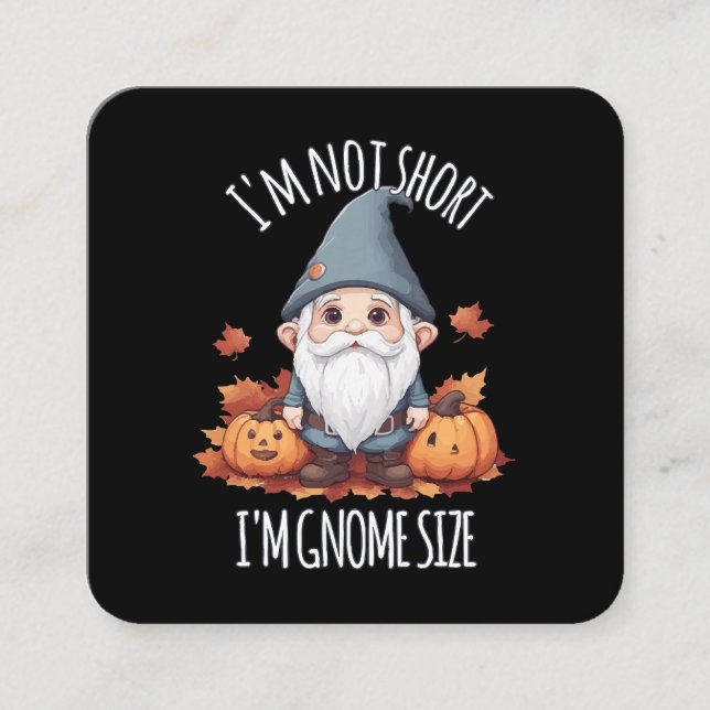 Whimsical Cute Tomte på hösten Fyrkantigt Visitkort (Framsida)