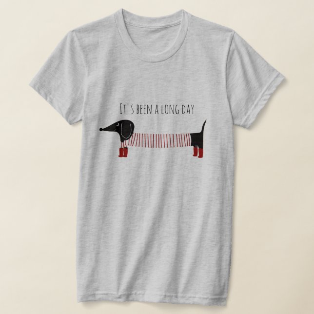 Whimsical Dachshund Long Day T Shirt (Laydown)