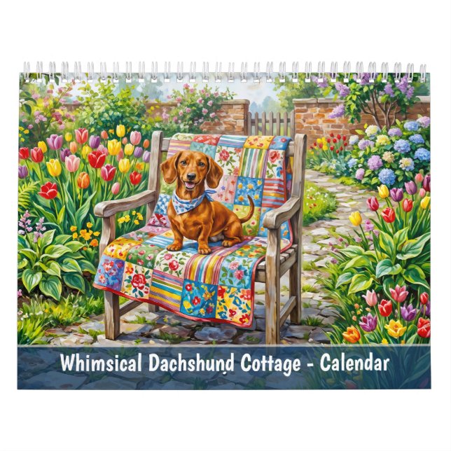 Whimsical Dachshund Stuga Kalender (Omslag)