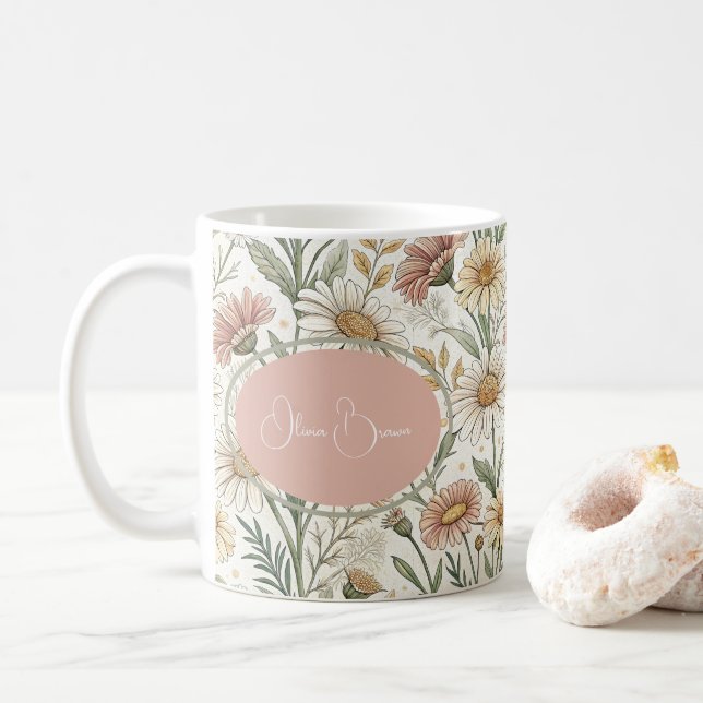 Whimsical Daisy Garden Aesthetic Custom Kaffemugg (Med munk)