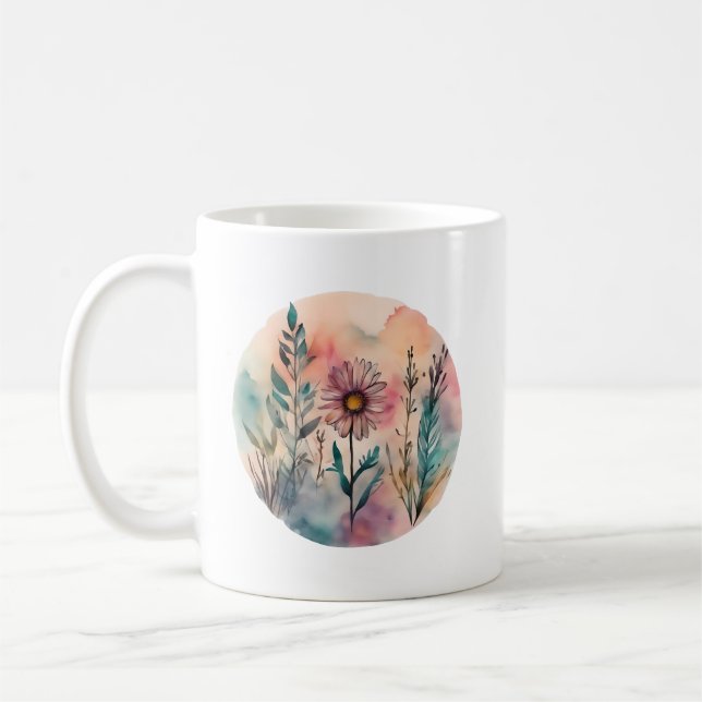 Whimsical Daisy Garden Kaffemugg (Vänster)