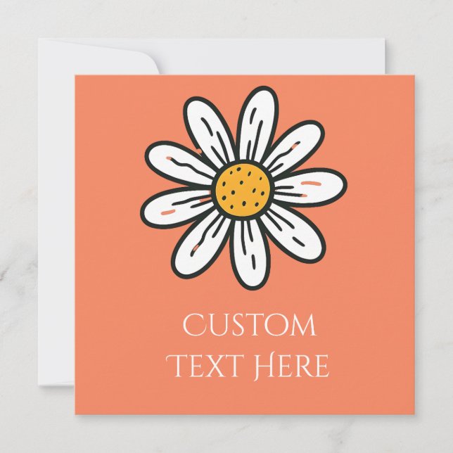 Whimsical Daisy Inbjudan – Minimal Floral Charm (Framsida)