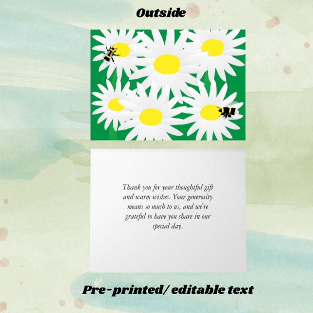 Whimsical Daisy Personlig Notkortsedel Tack Kort (Skapare uppladdad)