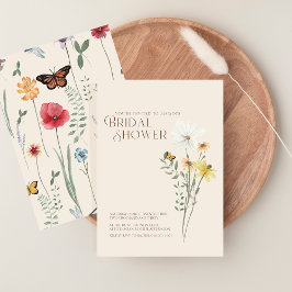 Whimsical Daisy Vildblomma Bröllopsdusch Inbjudningar