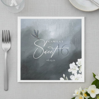 Whimsical Damsflygblomma Sweet 16 Blå ID1310 Pappersservett