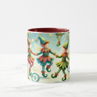 Whimsical Dancing Elves Mugg