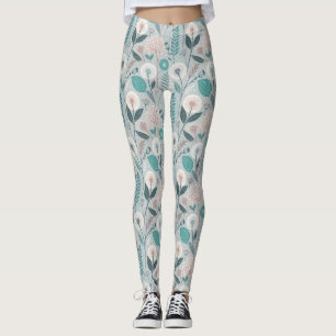 Whimsical Dandelion & Blommigt Folk Art Seamless ( Leggings