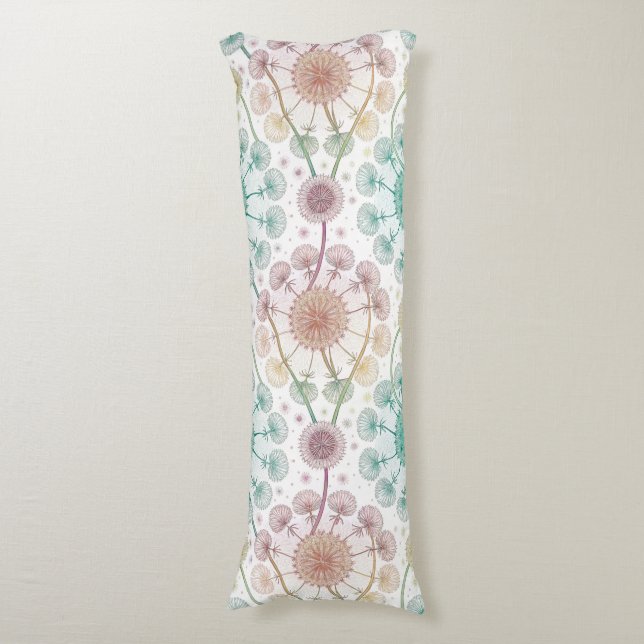 Whimsical Dandelion Breeze - Pastel Botanical Kroppskudde (Framsidan Vertikal)