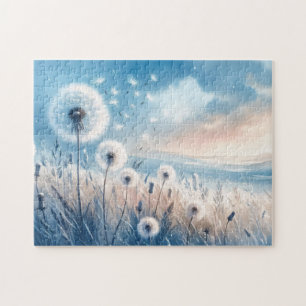 Whimsical Dandelion Fluff i Vinden Pussel
