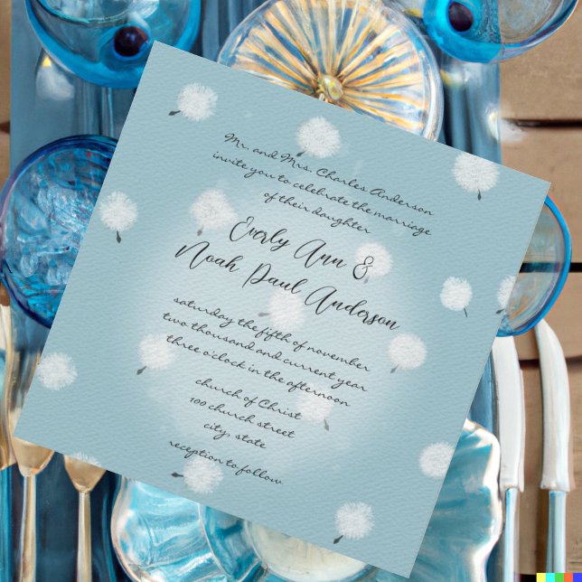 Whimsical Dandelion Wedding bjudande Inbjudningar (Skapare uppladdad)