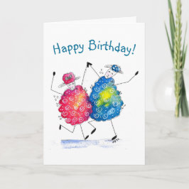 Whimsical Dansande Får Kort