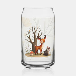 Whimsical Deer & Hedgehog Tryckt Kan Glas