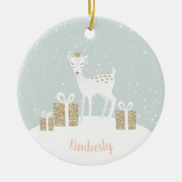 Whimsical Deer Jul Julgransprydnad Keramik