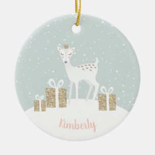 Whimsical Deer Jul Julgransprydnad Keramik