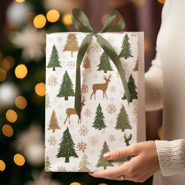 Whimsical Deers & Christmas Trees Gift Bag