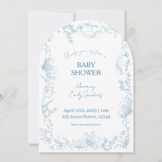 Whimsical Delft Baby Shower Invitation Inbjudningar