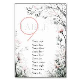 Whimsical Delicate Blush Floral Branch  Bordsnummer