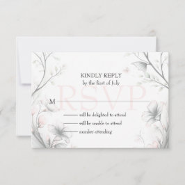 Whimsical delikat rosa blomstergren OSA kort