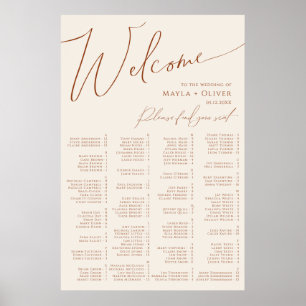 Whimsical Desert Beige Alfabetisk sittning Poster