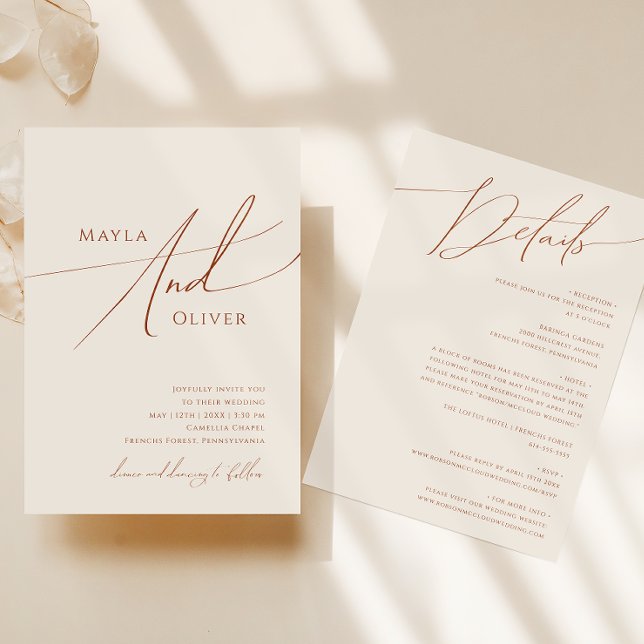 Whimsical Desert | Beige alla på en Bröllop Inbjudningar (Skapare uppladdad)