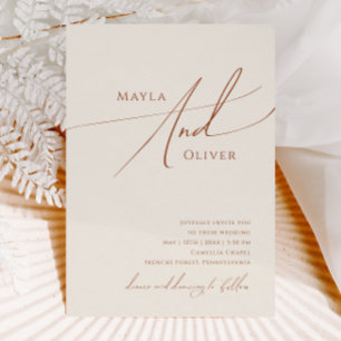 Whimsical Desert   Beige Avslappnad Bröllop Inbjudningar