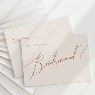 Whimsical Desert Beige Bridesmaid Frieri kort