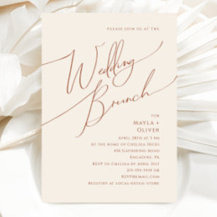 Whimsical Desert Beige Bröllop Brunch Inbjudningar