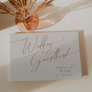 Whimsical Desert | Beige Bröllop Guestbook Gästböcker