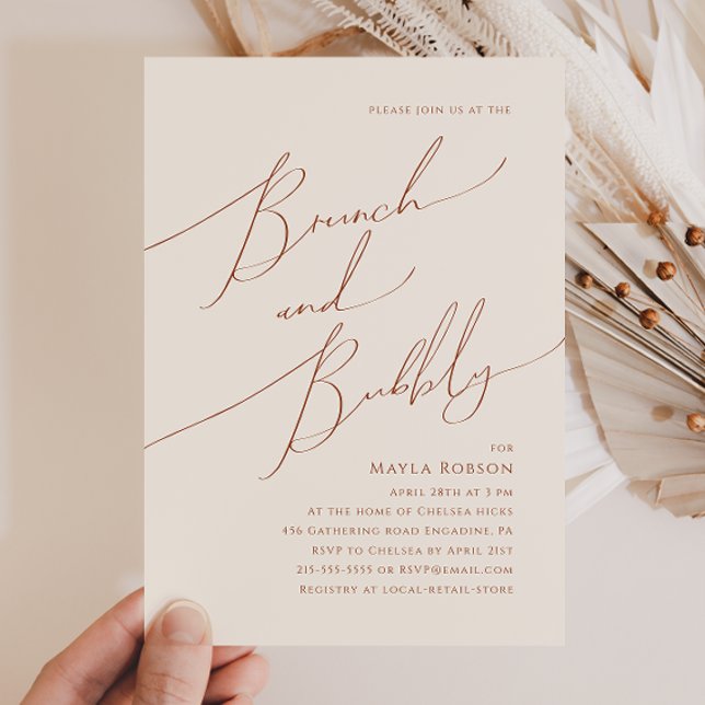 Whimsical Desert | Beige Brunch och Bubly Inbjudningar (Skapare uppladdad)