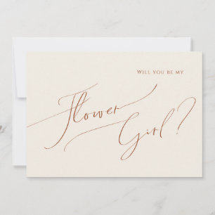Whimsical Desert Beige flicka med blommor kort