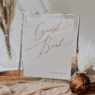 Whimsical Desert Beige Guest Bok Sign Poster