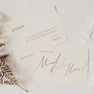 Whimsical Desert   Beige Maid of honor Card Inbjudningar