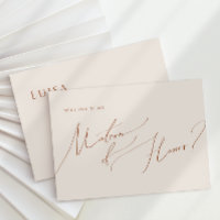 Whimsical Desert | Beige Matron of Honor Card