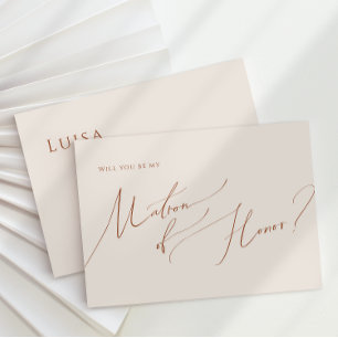 Whimsical Desert   Beige Matron of Honor Card Inbjudningar