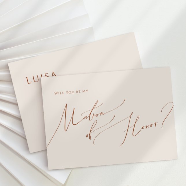 Whimsical Desert | Beige Matron of Honor Card Inbjudningar (Skapare uppladdad)