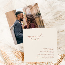 Whimsical Desert | Beige Photo Square Bröllop Inbjudningar