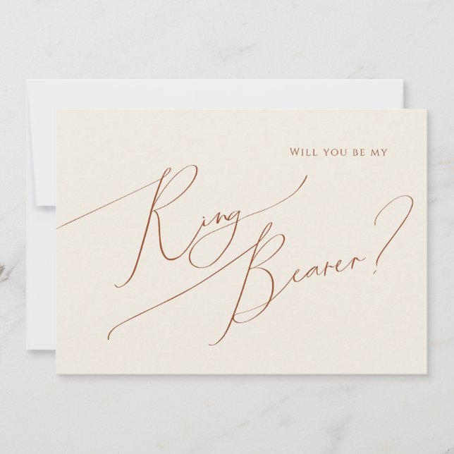 Whimsical Desert | Beige Ring Bearer Card Inbjudningar (Framsida)