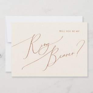 Whimsical Desert   Beige Ring Bearer Card Inbjudningar