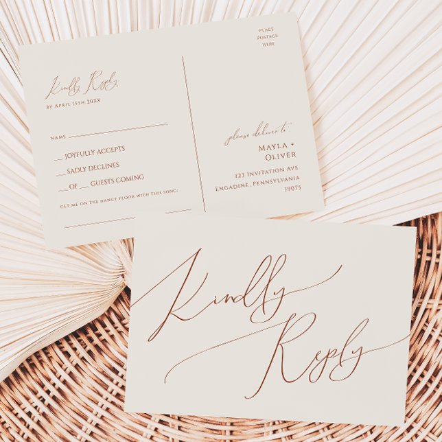 Whimsical Desert | Beige Sångförfrågan RSVP Vykort (Skapare uppladdad)