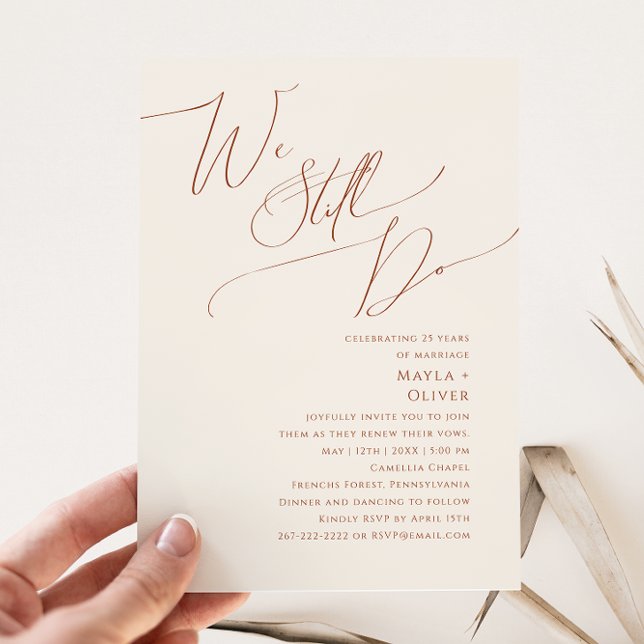 Whimsical Desert | Beige We Do Vow Renewal Inbjudningar (Skapare uppladdad)