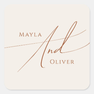 Whimsical Desert   Kuvertförseglingar i Beige Bröl Fyrkantigt Klistermärke