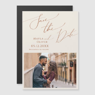 Whimsical Desert   Spara datum i Beige Magnetisk Inbjudningskort