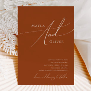 Whimsical Desert   Terracotta Avslappnad Bröllop Inbjudningar