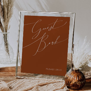 Whimsical Desert   Terracotta Guest Bok Sign Poster