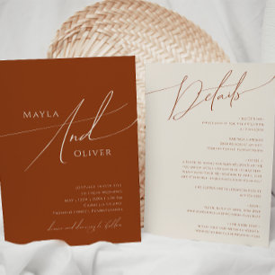 Whimsical Desert   Terracotta i hela Bröllop Inbjudningar