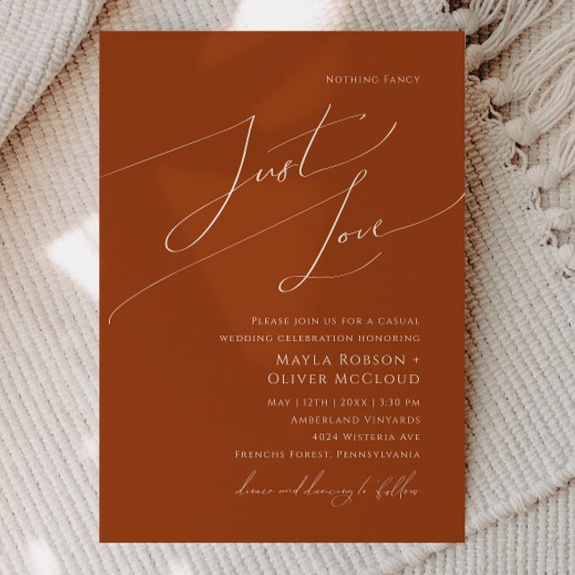 Whimsical Desert | Terracotta Just Kärlek Bröllop Inbjudningar (Skapare uppladdad)