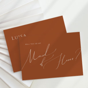Whimsical Desert Terracotta Maid of honor Card Inbjudningar